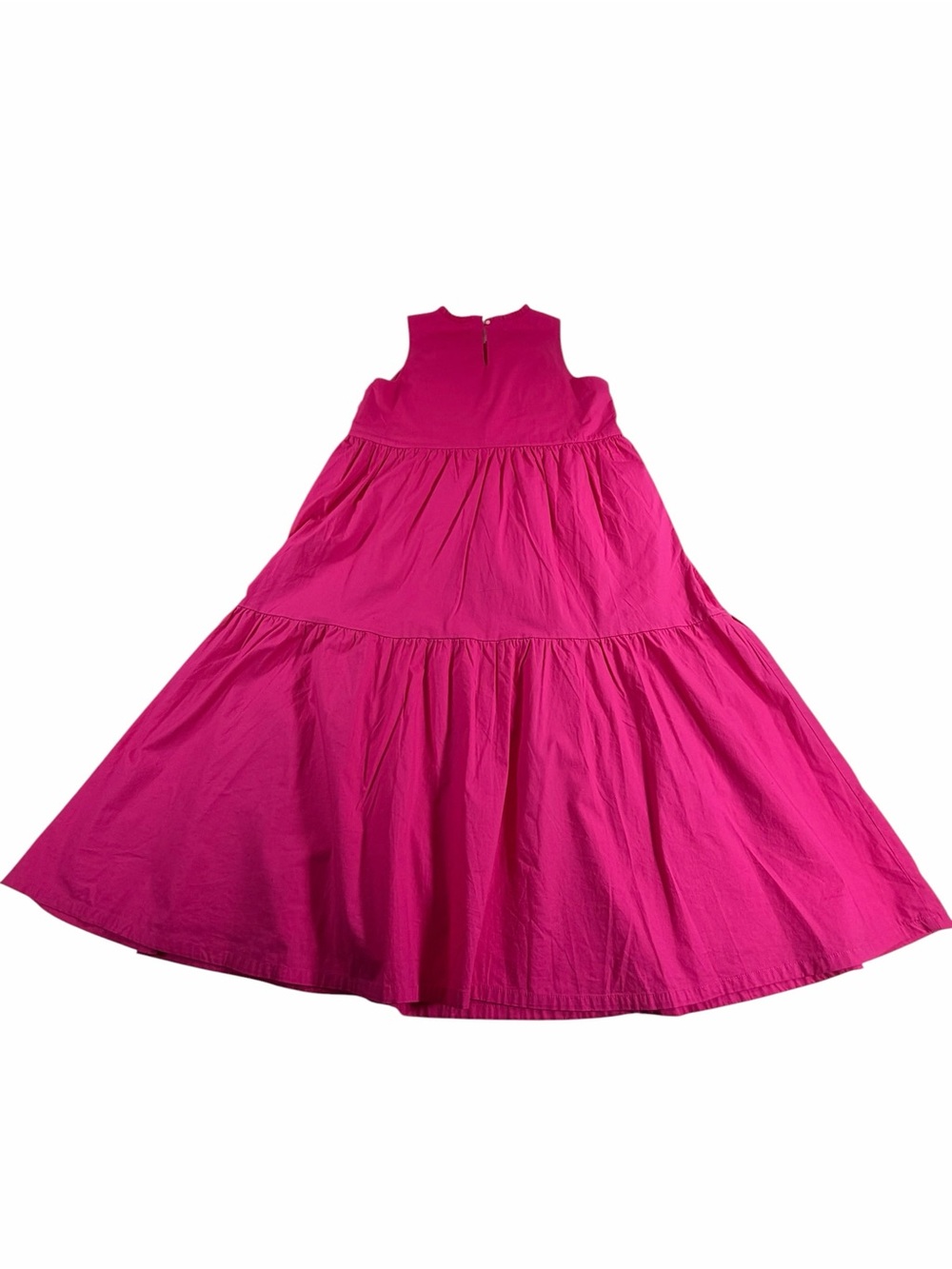 J.Crew Factory Pink Tiered Midi Dress Sleeveless Poplin Cottagecore XS - Picture 3 of 10